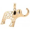 Zlatý prívesok SLONÍK so zirkónom