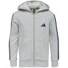 Detská mikina adidas, J 3 STRIPES FL FZ HD Sivá,Modrá 128