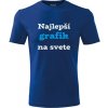 Modré tričko najlepší grafik na svete - darček pre grafika M