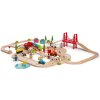 Bigjigs Rail Drevená vláčikodráha s vidieckou cestou 80 dielov