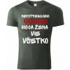 Pánske/unisex tričko: Nepotrebujem Google. Moja žena vie všetko Veľkosť: 2XL, Farba: Tmavá bridlica „Google doma nepotrebujem“ – manželská klasika
