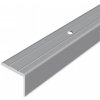 Schodová hrana vŕtaná - Strieborná 24,5x20 mm 2,7 m