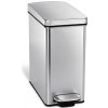 Pedálový odpadkový kôš Simplehuman - 10 l, hranatý, matná oceľ, FPP (CW1898CB a 0838810016610)