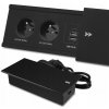 Zásuvka do dosky stola Appio s uzemnením 2x230V 2xUSB 1xUSB C čierna