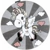Dywany Łuszczów , Detský kusový koberec Petit Unicorn grey kruh, 160x160 (priemer) kruh, šedá, detská izba