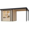 Hybridný domček KARIBU JUPITER A (93424) natur / antracit LG4031 - m2 - plexisklo - m2 - ks - ks - ks - ks - kg/m2 - ks - nie - dvojkrídlové na pántoch - 2,40m - áno - plechová - 0,5mm - 1,95m - 19mm