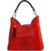TALIANSKE XL dámska shopperka kožená kabelka na plece a do ruky Talianska červená Alessa