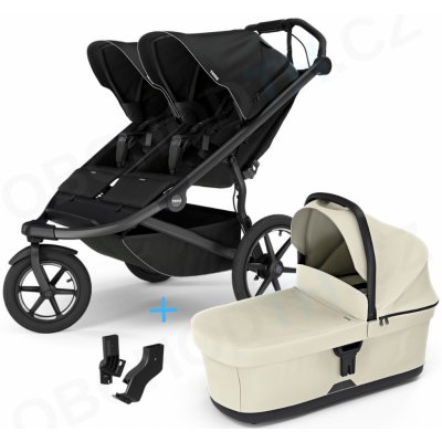 Thule Urban Glide 3 Double Black 2024 + korba Soft beige s adaptérmi