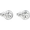 Evolution Group Strieborné náušnice kôstka s krištáľmi Swarovski biela kytička 31257.1, darčekové balenie