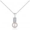JwL Luxury Pearls Elegantný náhrdelník s pravou perlou a zirkónmi JL0645