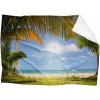 Deka Palmy na pláži (Rozmer: 150 x 120 cm, Podšitie baránkom: ÁNO)