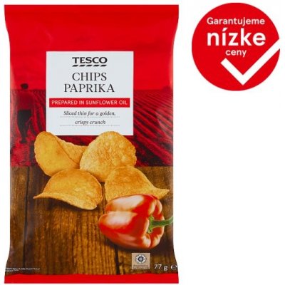 Tesco Smažené zemiakové lupienky s paprikovou príchuťou 77 g