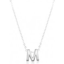 Šperky eshop Nastaviteľný náhrdelník veľké tlačené písmeno M SP10.02