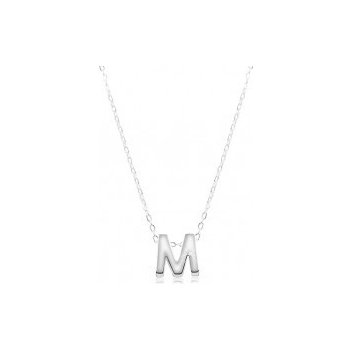 Šperky eshop Nastaviteľný náhrdelník veľké tlačené písmeno M SP10.02