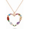 Brilio Silver Prekrásny bronzový náhrdelník s farebnými zirkónmi NCL178R