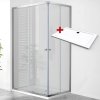 POINT ROCKY 90x80 Clear Obdĺžnikový sprchovací kút s mramorovou vaničkou