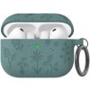 AhaStyle silikónový obal so vzorom kvetov pre AirPods Pro 3 - petrolejový - možnosť vrátiť tovar ZADARMO do 30tich dní