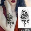 REBELULU Vodeodolná dočasné tetovanie tetovačka samolepka Geometry Rose Leafs Ornament Flash tetovanie Body Art Paže Dočasné Tatoo ženy