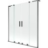 Mexen Velar L Duo dvojkrídlové vaňové dvere 150 x 150 cm, transparentné, brúsená zbraňovo sivá - 896-150-003-02-66