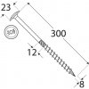 Konštrukčný vrut - DRVTK 8x300 TORX