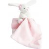 Doudou Darčeková sada ružová - králiček s muchláčikom 10 cm - poškodený obal