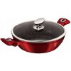 Berligerhaus Pekáč kulatý s mramorovým povrchem a poklicí Burgundy Metallic Line 24cm