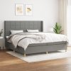 Box spring postel s matrací tmavě šedá 200x200 cm textil Šedá 3132018