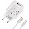 OBAL:ME Cestovná Nabíjačka USB-A 10W + USB-A/USB-C Kábel 1m White