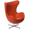 Nábytek PEGAS Křeslo Vejce oranžová kůže 67 Premium