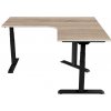 Delso Rohový výškovo nastaviteľný stôl Shaper 130 x 160 cm ľavý, dub sonoma / čierna