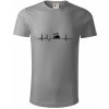 Ekg lokomotíva - Tričko z organickej bavlny - 3XL ( Starostrieborná )