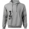 Husľový kľúč gitara - Oversized mikina pánska Moon - kratšia + širšia - 3XL ( Tmavosivý melír )