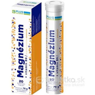 Plus Lekáreň Magnézium + vitamín B6 tbl eff s príchuťou pomaranča 20 ks