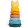 Bigjigs Toys Silikonová stohovací věž Kočka