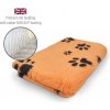 DRYBED Premium Vet Bed oranžový + čierne labky 100 x 75 cm