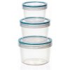 Banquet Sada kulatých dóz Janice tyrkysová 0,25 + 0,50 + 0,70 l,