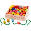 Bigjigs Toys Drevené navliekacie korálky v debničke