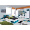 MB Detská/Študentská izba Moli C - výber farieb - biely lux/tyrkys