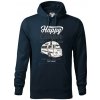 Happy Camper mikina pánska Cape s kapucňou tmavomodrá