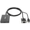 club3D CAC-1720 HDMI / USB / VGA adaptér [2x VGA zástrčka, USB zástrčka - 1x HDMI zásuvka] čierna s USB, možno skrutkovať, pozlátené kontakty 0.6 m; CAC-1720