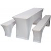 TENTino Elastický poťah STANDARD na pivný set 220x50 - 220x70 cm Farba obrusu: BIELA / WHITE