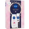 Nivea Soft Rose dárková sada: antiperspirant Invisible Black & White Clear 150 ml + sprchový gel Rose & Almond Oil 250 ml pro ženy