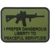 WARAGOD I prefer dangerous PVC nášivka, zelená
