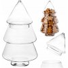 Sklenená dóza Springos v tvare vianočného stromčeka, 13 x 25 cm