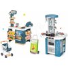 Set kuchynka s technickým vybavením Tech Edition Smoby elektronická so supermarketom a nákupný vozík s taškou