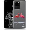 Picasee silikónový prehľadný obal pre Samsung Galaxy S20 Ultra 5G G988F - Flamingos pár