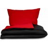 Kvalitex Saténové francúzske predĺžené obliečky LUXURY COLLECTION červené / čierne 1 + 2, 240x220, 70x90cm