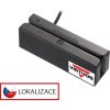 VIRTUOS Třístopá čtečka magnetických karet MSR-100A, USB-COM, černá EIE0003