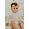 Detské body z merino vlny, bavlny a hodvábu Cosilana s dlhým rukávom krémové Veľkosť: 62/68
