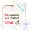 Body s potiskem New Baby 50% MAMINKA + 50% TATÍNEK - 100% JÁ růžové - dárkové balení